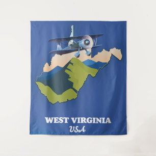 West Virginia USA Karte Wandteppich