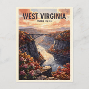 West Virginia USA Reisen im Vintage-Stil Postkarte