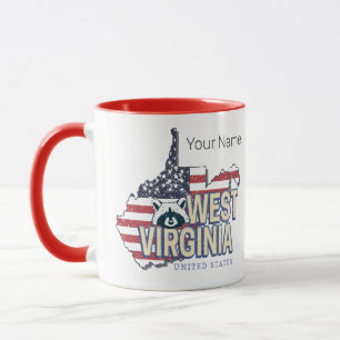 West Virginia Vereinigte Staaten Retro-Karte Vinta Tasse
