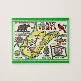 West Virginia Vintag Map Puzzle