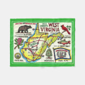 West Virginia Vintag Postcard Fleecedecke (Vorderseite (Horizontal))
