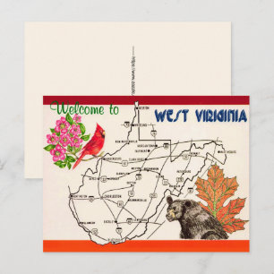 West Virginia Vintage-Karte Postkarte