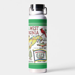 West Virginia Vintage Karte Trinkflasche