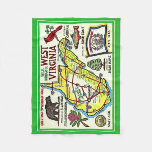 West Virginia Vintage Postkarte Fleecedecke