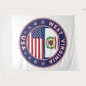 West Virginia Wandteppich (Vorderseite (Horizontal))