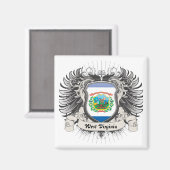 West Virginia Wappen Magnet (Vorderseite/Rückseite)