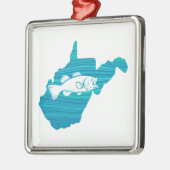 West Virginia Wave Fishing Ornament Aus Metall (Links)