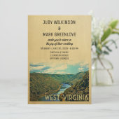 West Virginia Wedding Invitation Nature River Einladung (Stehend Vorderseite)