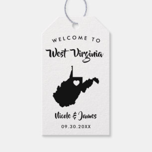 West Virginia Wedding Welcome Bag Tags, Karte Geschenkanhänger