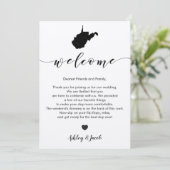 West Virginia Wedding Welcome Letter & Itinerary Programm (Stehend Vorderseite)