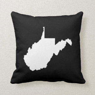 West Virginia Weiß und Schwarz Kissen
