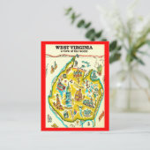 West Virginia Weltansicht Postkarte (Stehend Vorderseite)