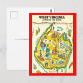 West Virginia Weltansicht Postkarte (Vorne/Hinten)