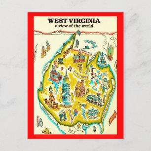 West Virginia Weltansicht Postkarte