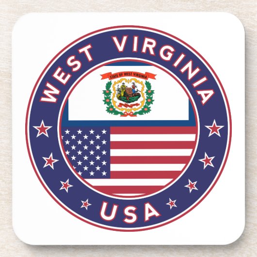 West Virginia, West Virginia Aufkleber, Telefongeh Getränkeuntersetzer (Vorderseite)