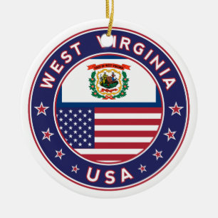 West Virginia, West Virginia sticker, phone case Keramik Ornament