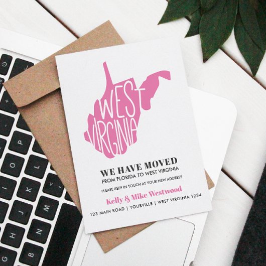 WEST VIRGINIA Wir haben neue Adresse Neue Zuhause Postkarte
