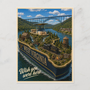 West Virginia   Wish You Were Here   State-Serie Postkarte