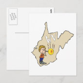 West Virginia WV Karte mit Glasbläschen Cartoon (Vorne/Hinten)