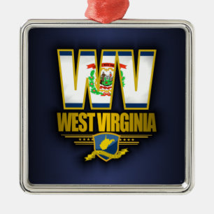 West Virginia (WV) Ornament Aus Metall