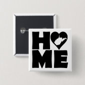 West Virginia Zuhause Heart Staat Button Abzeichen (Vorne & Hinten)