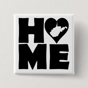 West Virginia Zuhause Heart Staat Button Abzeichen