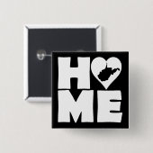 West Virginia Zuhause Heart Staat Button Abzeichen (Vorne & Hinten)