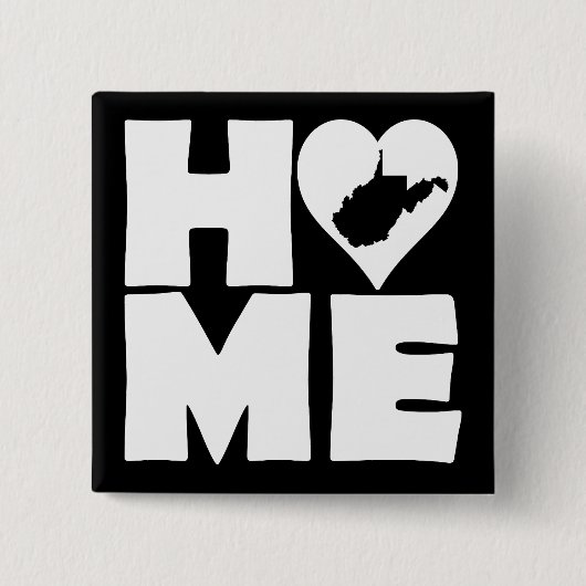 West Virginia Zuhause Heart Staat Button Abzeichen (Vorderseite)