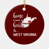West Virginia Zuhause ist das Herz Keramik Ornament (Vorne)