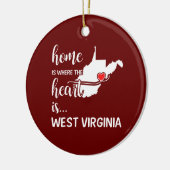 West Virginia Zuhause ist das Herz Keramik Ornament (Links)