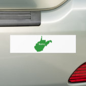West Virginia Zuhause Silhouette Staat Karte Autoaufkleber (Auf Auto)