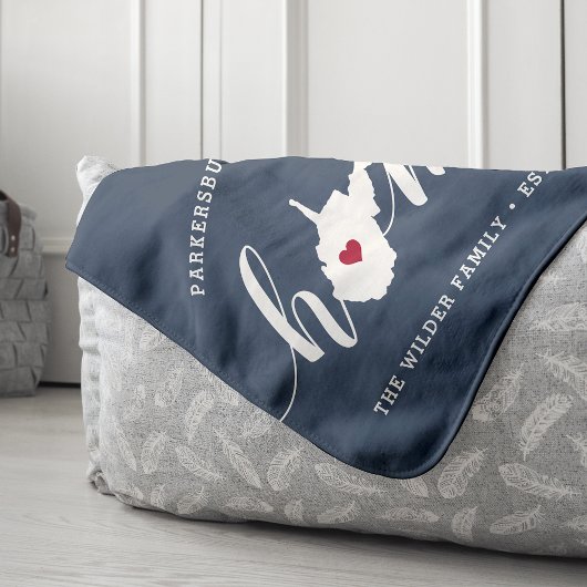 West Virginia Zuhause Staat Personalisiert Sherpadecke