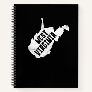 West Virginia Zuhause Vintag White Map Notizblock