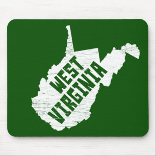 West Virginia Zuhause Vintage Weiße Karte Mousepad