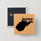 West Virginia Zuhause weg vom Staat Button Abzeich (Vorne & Hinten)