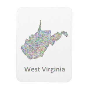 West- Virginiakarte Magnet