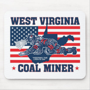 WEST- VIRGINIAkohlen-BERGMANN-ROTES WEISSES UND Mousepad