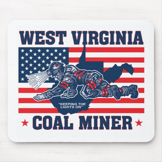 WEST- VIRGINIAkohlen-BERGMANN-ROTES WEISSES UND Mousepad (Vorne)