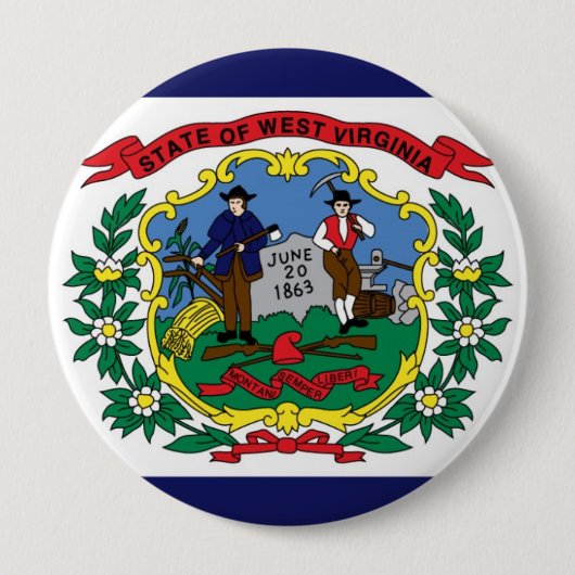 West- VirginiaStaats-Flagge Button (Vorderseite)