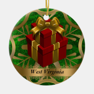 West- VirginiaStaats-Weihnachtsverzierung Keramik Ornament