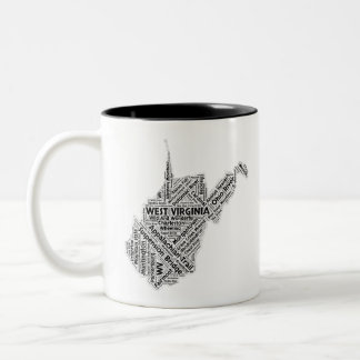 West- VirginiaStaats-Wort-Wolke Zweifarbige Tasse