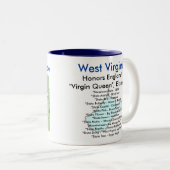 West Virginiasymbole u. -karte Zweifarbige Tasse (VorderseiteRechts)