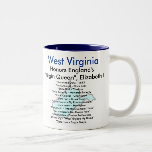 West Virginiasymbole u. -karte Zweifarbige Tasse (Rechts)