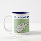 West Virginiasymbole u. -karte Zweifarbige Tasse (Links)