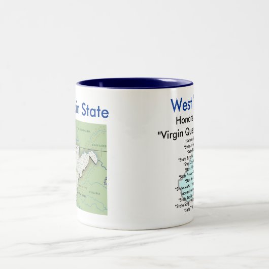 West Virginiasymbole u. -karte Zweifarbige Tasse (Mittel)