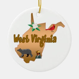 West- VirginiaWeihnachtsbaum-Verzierung Keramik Ornament