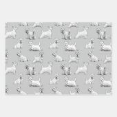 West White Terrier Wrapping Paper Sheets Geschenkpapier Set (Vorderseite)