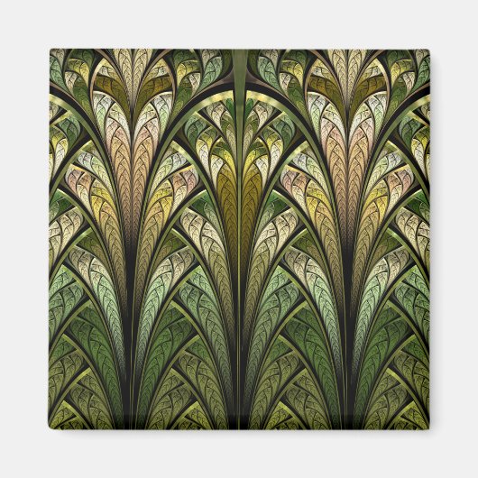 West Wind Green Abstrakt verkettetes Glas Magnet (Vorne)