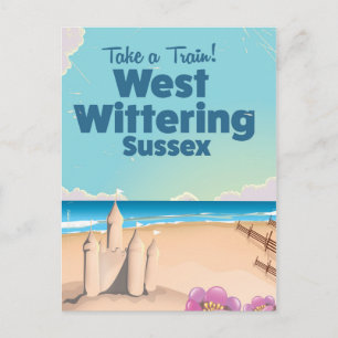 West Wittering Sussex Strand Vintage-Reiseplakat Postkarte