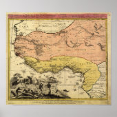 Westafrika 1743 Antike Karte Poster (Vorne)